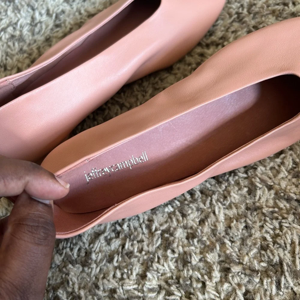 Jeffrey Campbell Dusty Pink Leather Slip-On Flats